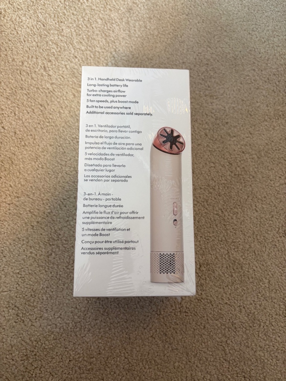 New in Box Dyson HushJet™ Mini Cool fan (Stone/Blush)